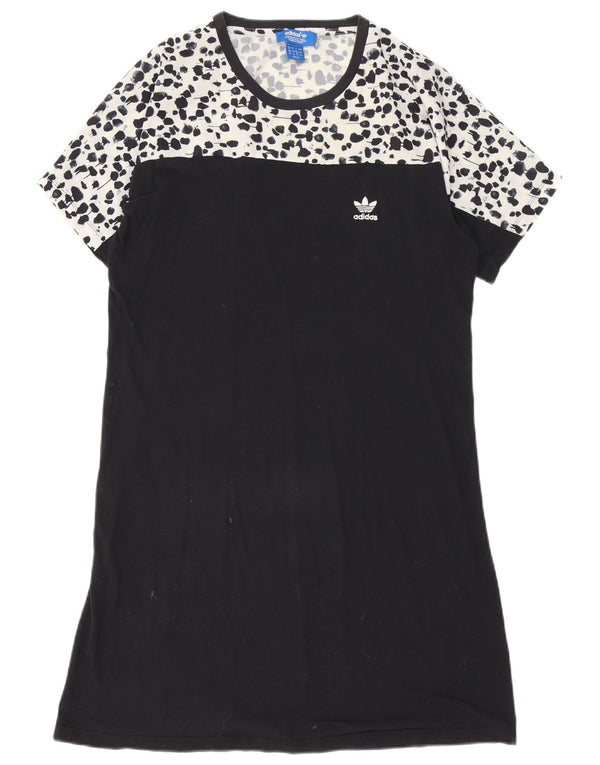 Adidas Robe t-shirt pour femme UK 8 Petit imprimé animal noir
