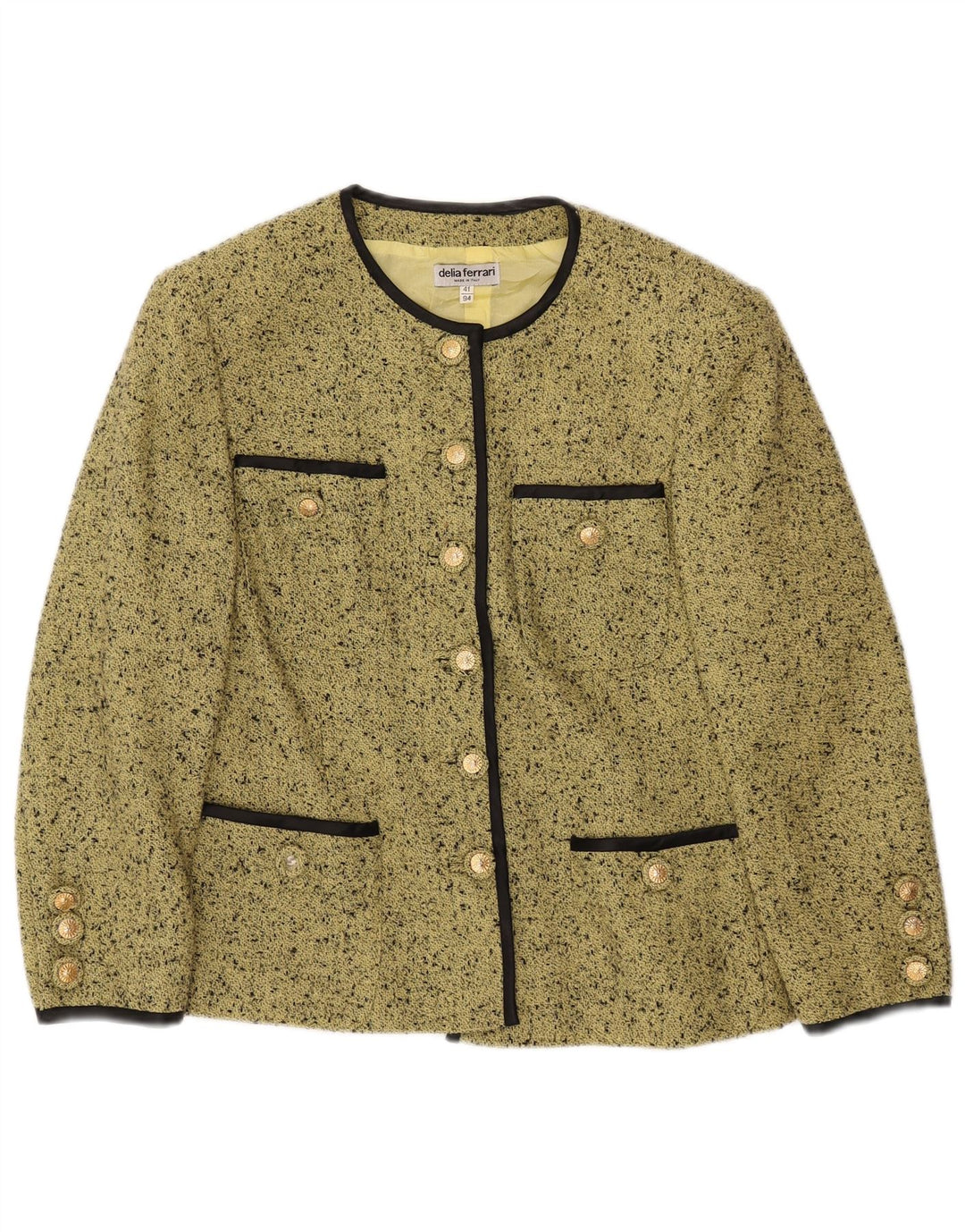 DELIA FERRARI Veste blazer surdimensionnée à manches 3/4 pour femme IT 41 Small Vert