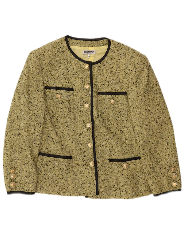 DELIA FERRARI Veste blazer surdimensionnée à manches 3/4 pour femme IT 41 Small Vert