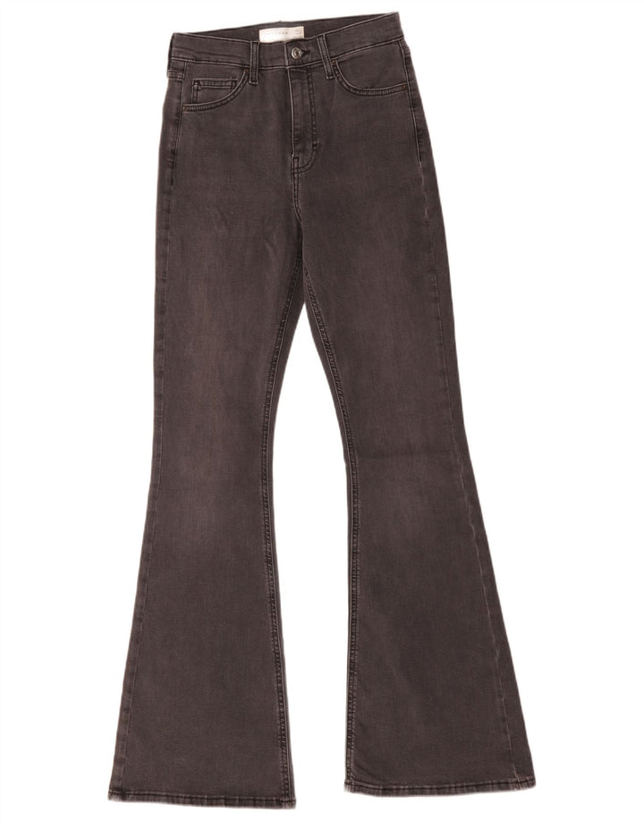 Topshop Femme Jamie Flared Jeans W28 L32 Gris Coton
