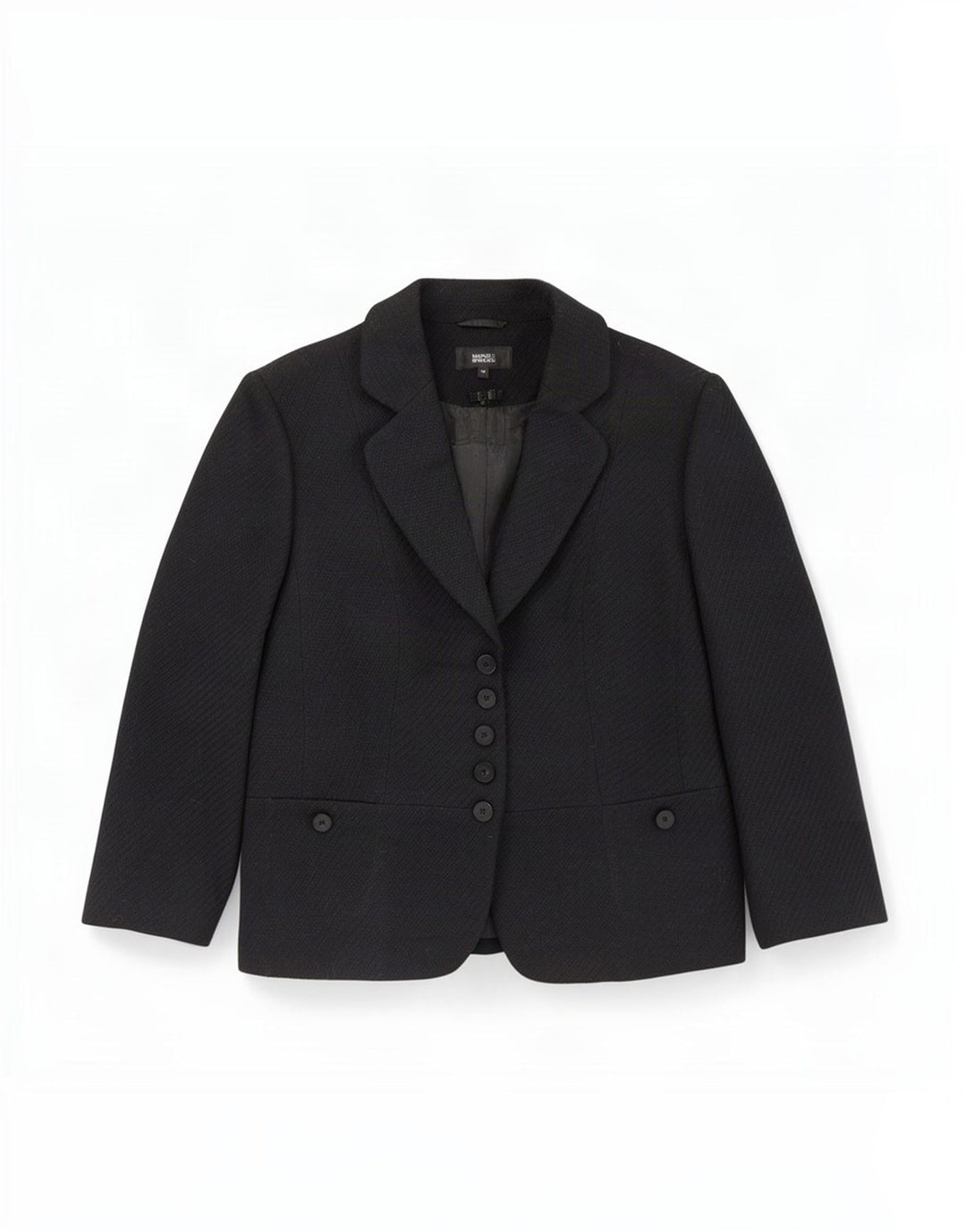 Marks & Spencer Veste blazer à manches 3/4 pour femme 5 boutons UK 16 Large Noir