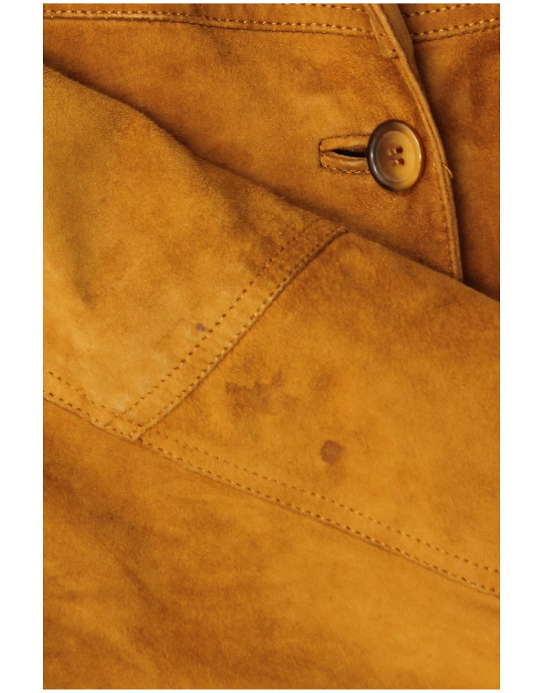 VINTAGE Veste en daim femme UK 18 XL Cuir marron