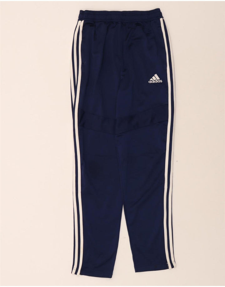 ADIDAS Boys Tracksuit Trousers 13-14 Years Navy Blue Polyester Vintage Adidas and Second-Hand Adidas from Messina Hembry 