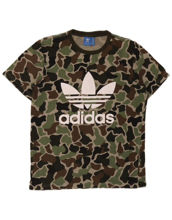 Adidas T-Shirt Graphique Homme Vert Moyen Camouflage Coton