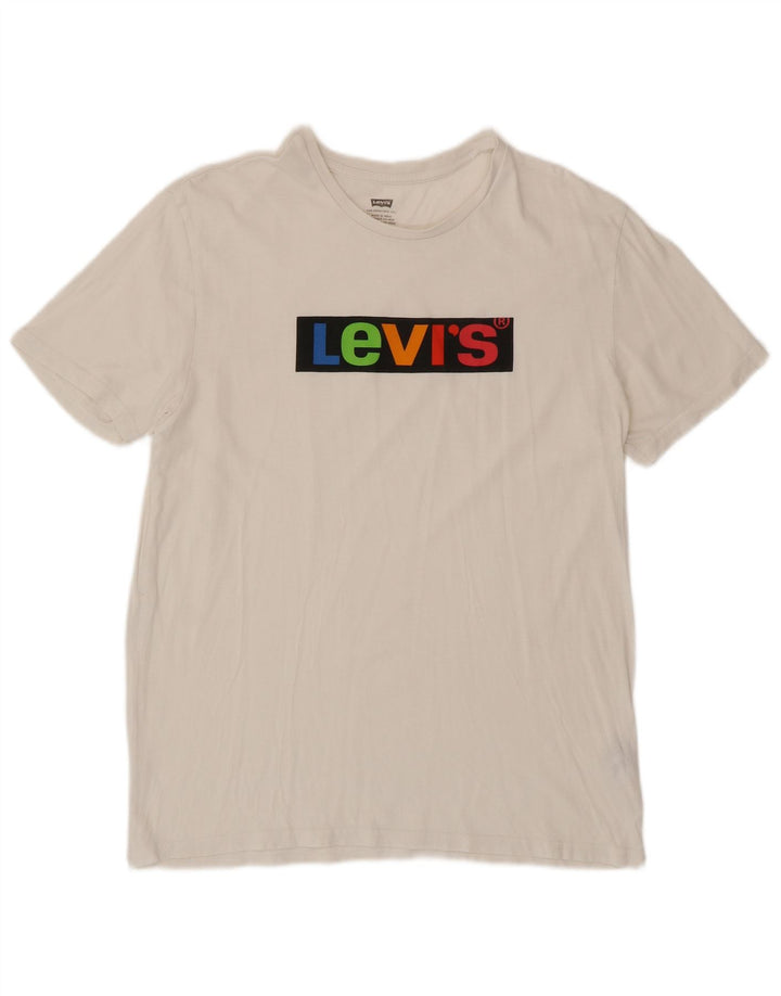 LEVI'S T-Shirt Graphique Homme Blanc Moyen Coton