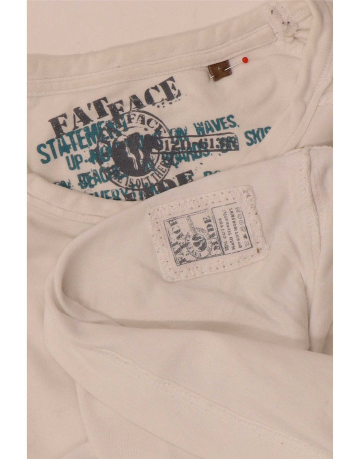 Fat Face Haut Homme Manches Longues Grand Coton Blanc