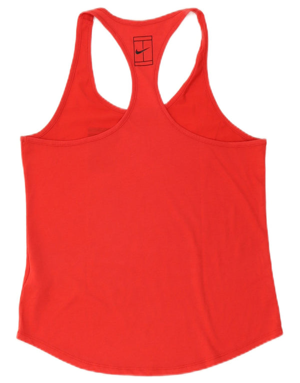 Nike Femme Dri Fit Débardeur UK 12 Rouge Moyen Polyester