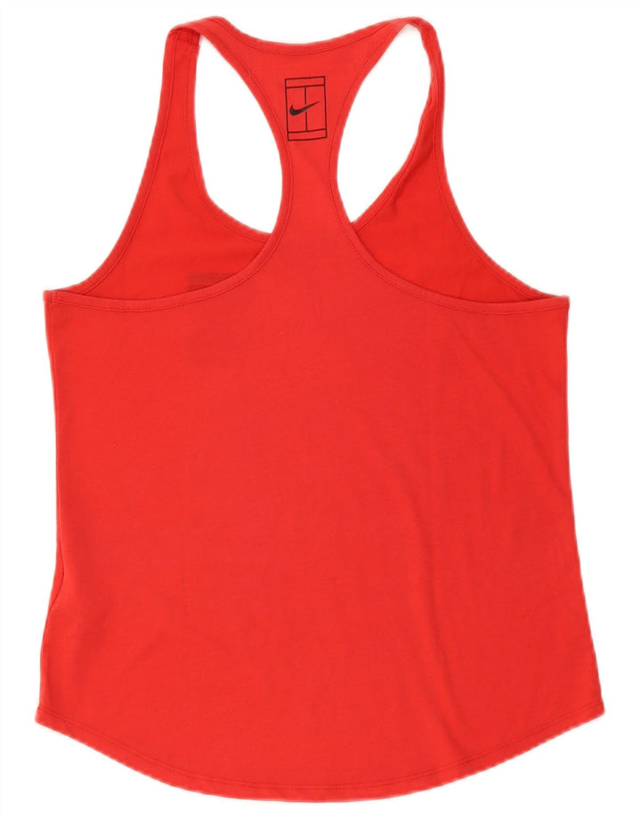 Nike Femme Dri Fit Débardeur UK 12 Rouge Moyen Polyester