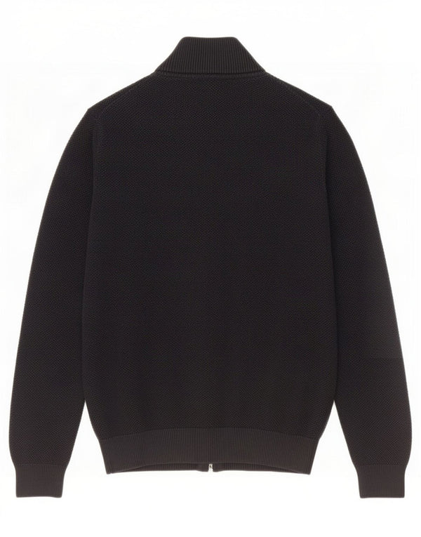 Gant Womens Full Zip Cardigan Sweater UK 14 Moyen Noir Coton