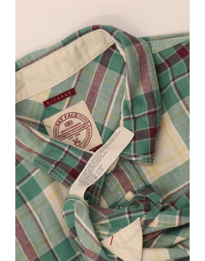 Chemise en flanelle pour homme Fat Face XL en coton à carreaux vert
