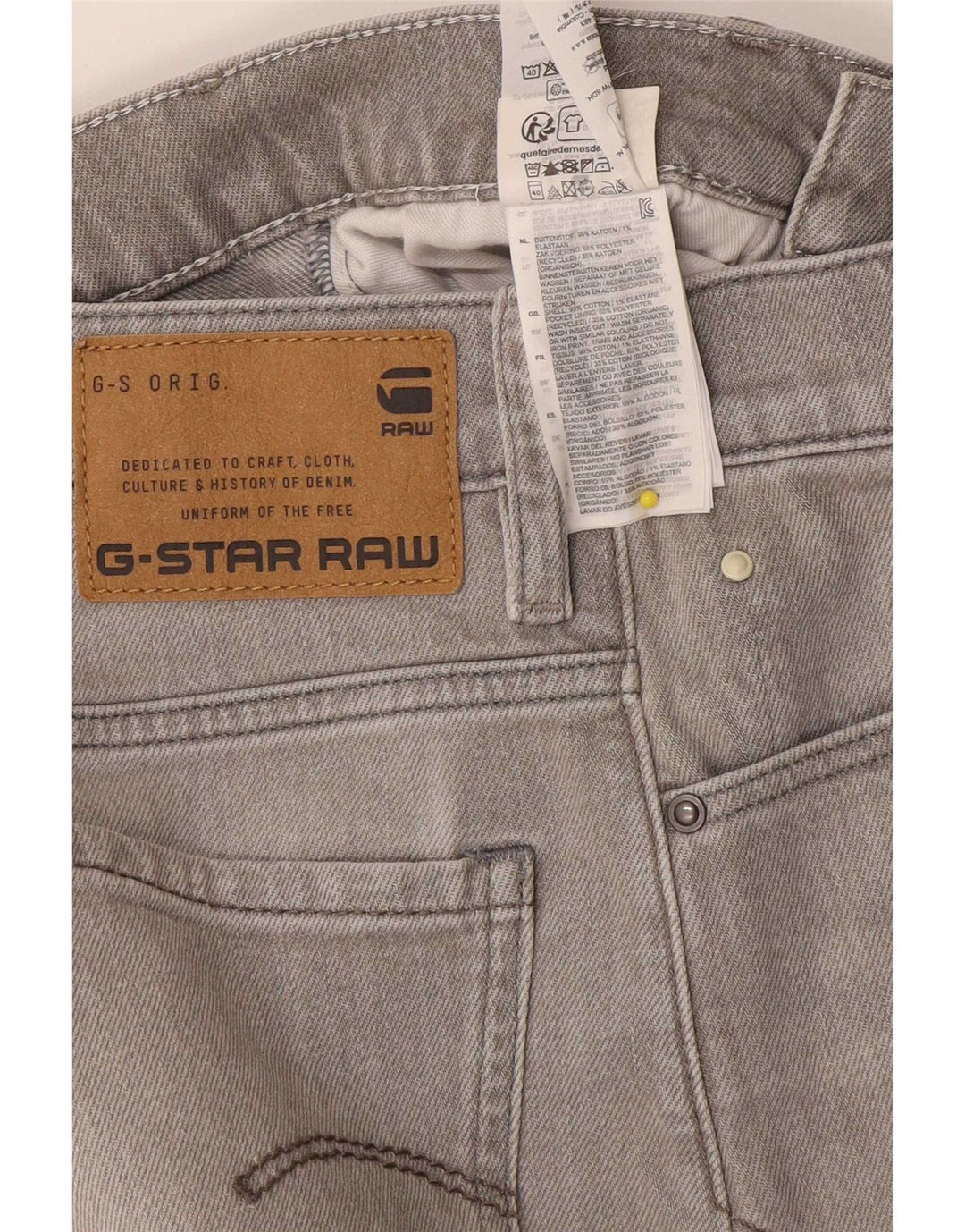 G-Star Short en Jean Femme W28 Coton Gris Moyen