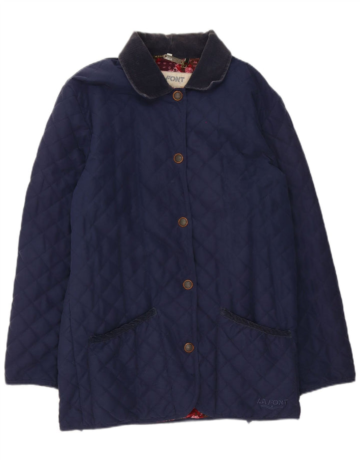 Lafont Veste matelassée coupe ample pour femme UK 10 Small Bleu marine Polyester