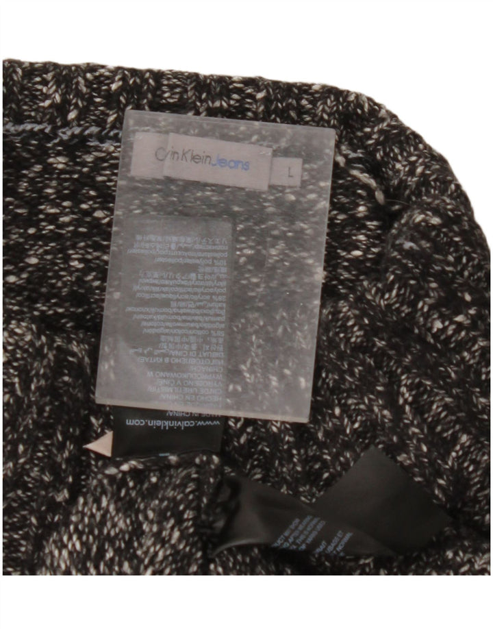 CALVIN KLEIN JEANS Pull col roulé pour femme UK 16 Large Noir