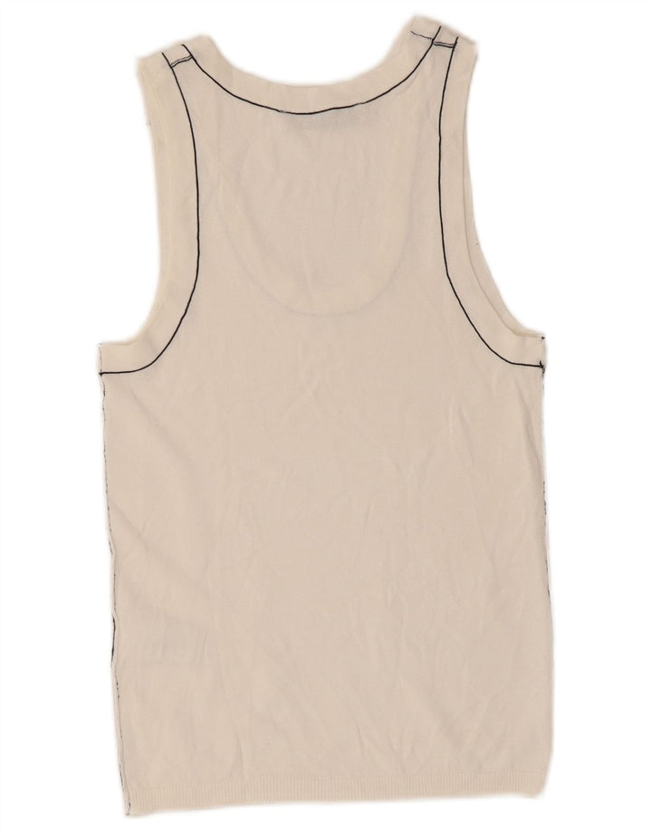 Zara Femme Débardeur UK 8 Small Viscose Blanc Cassé