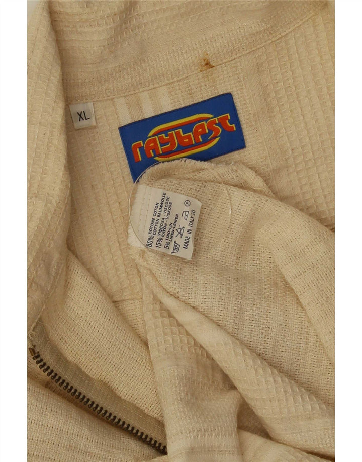 vintage Chemise à manches courtes pour hommes XL Beige Rayé