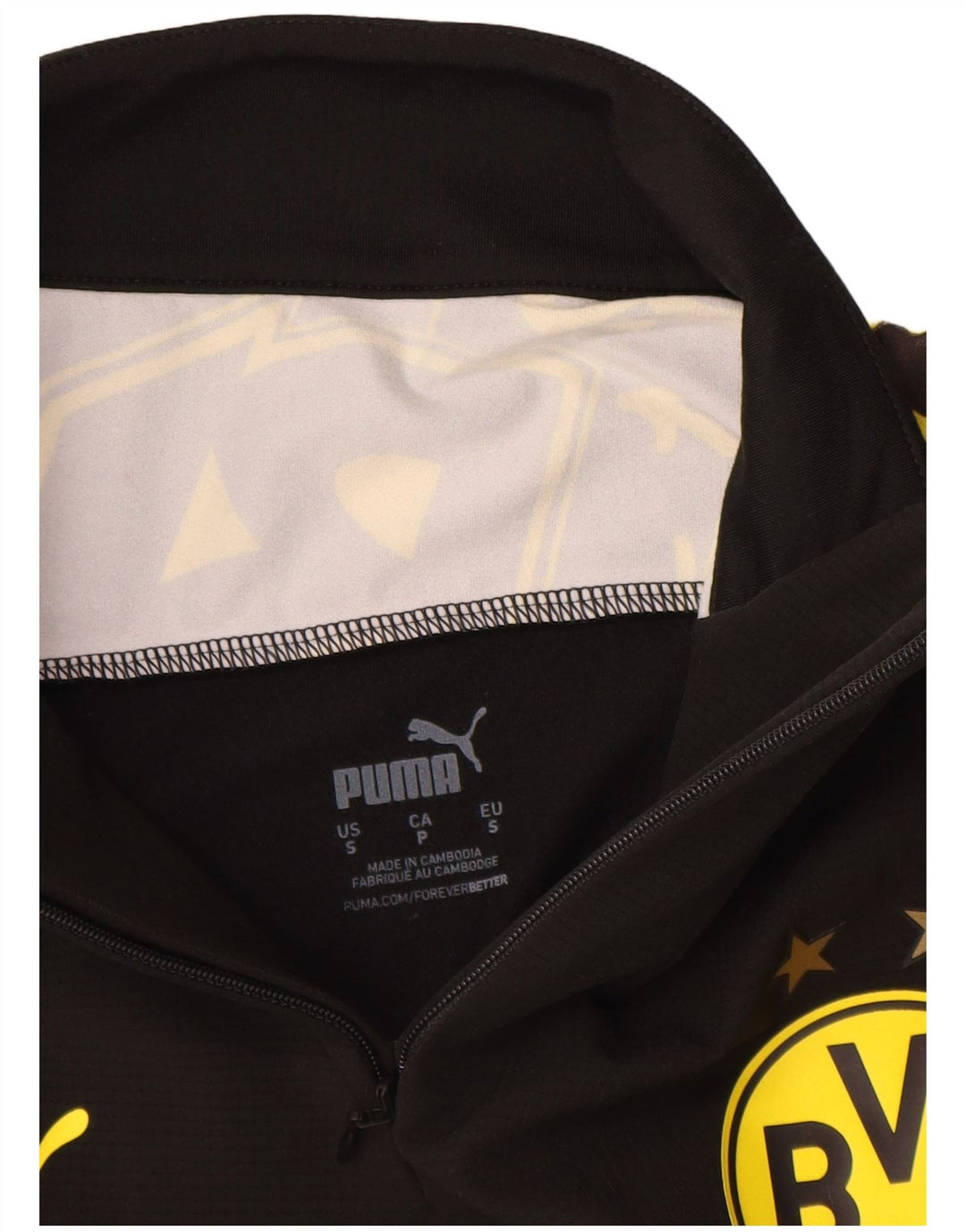 Puma Haut de survêtement BVB Dortmund Graphic pour homme avec col zippé Noir Taille S