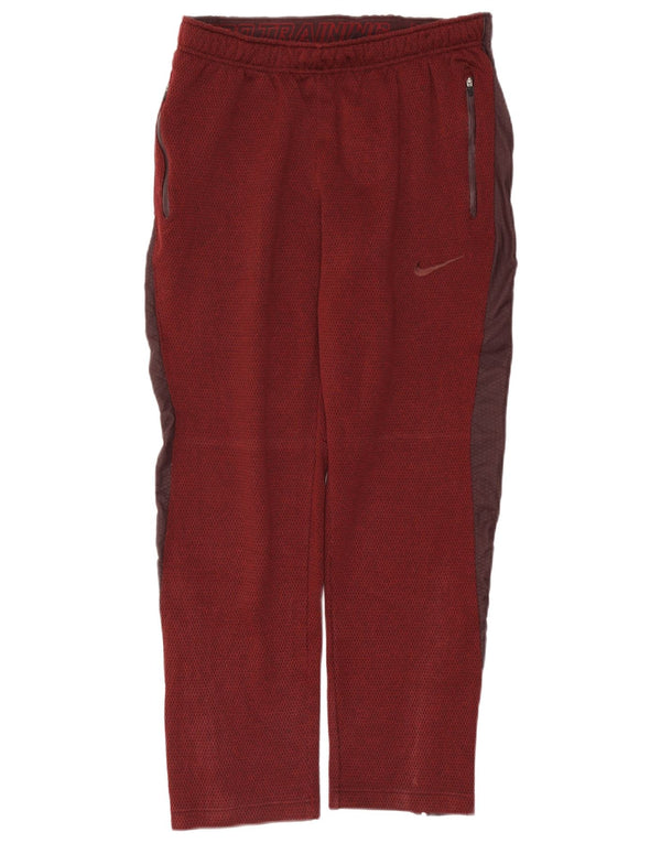 Nike Mens Therma-Fit Tracksuit Trousers Large Burgundy Colourblock