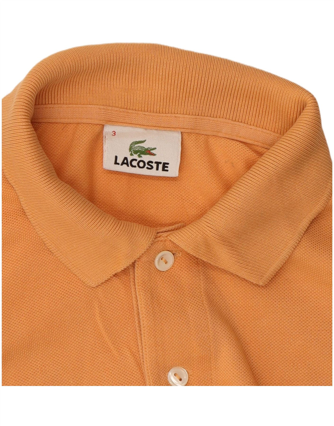 LACOSTE Mens Polo Shirt Size 3 Small Orange Cotton