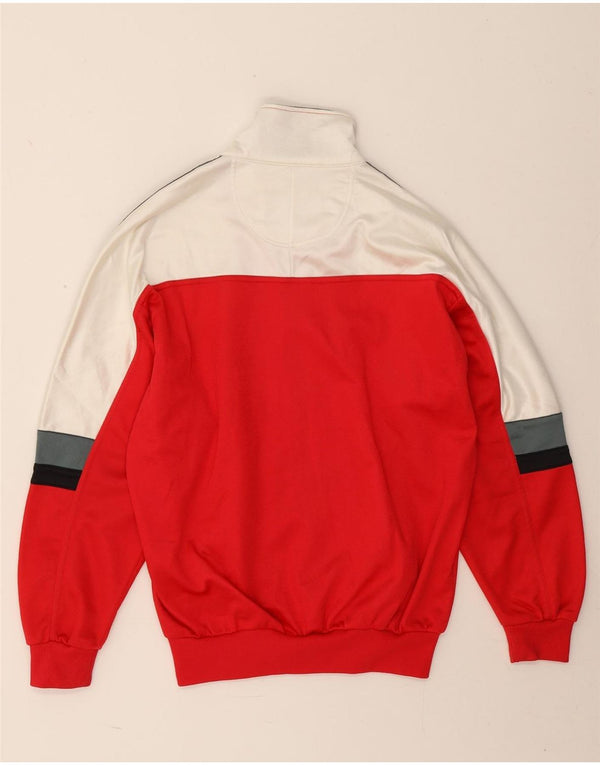 Asics Veste de survêtement graphique pour hommes UK 42 Large Rouge Colourblock