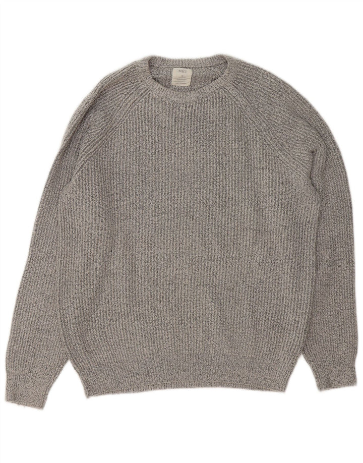 Marks & Spencer Pull col rond homme gris moyen polyester