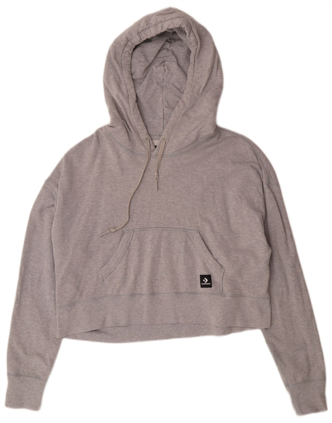 Converse Pull à capuche crop oversize pour femme UK 44 Gris moyen Coton