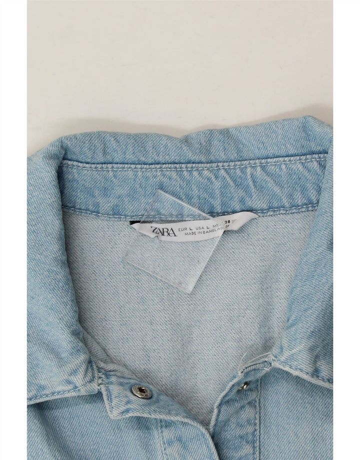 ZARA Womens Denim Playsuit UK 16 Large  Blue Vintage Zara and Second-Hand Zara from Messina Hembry 