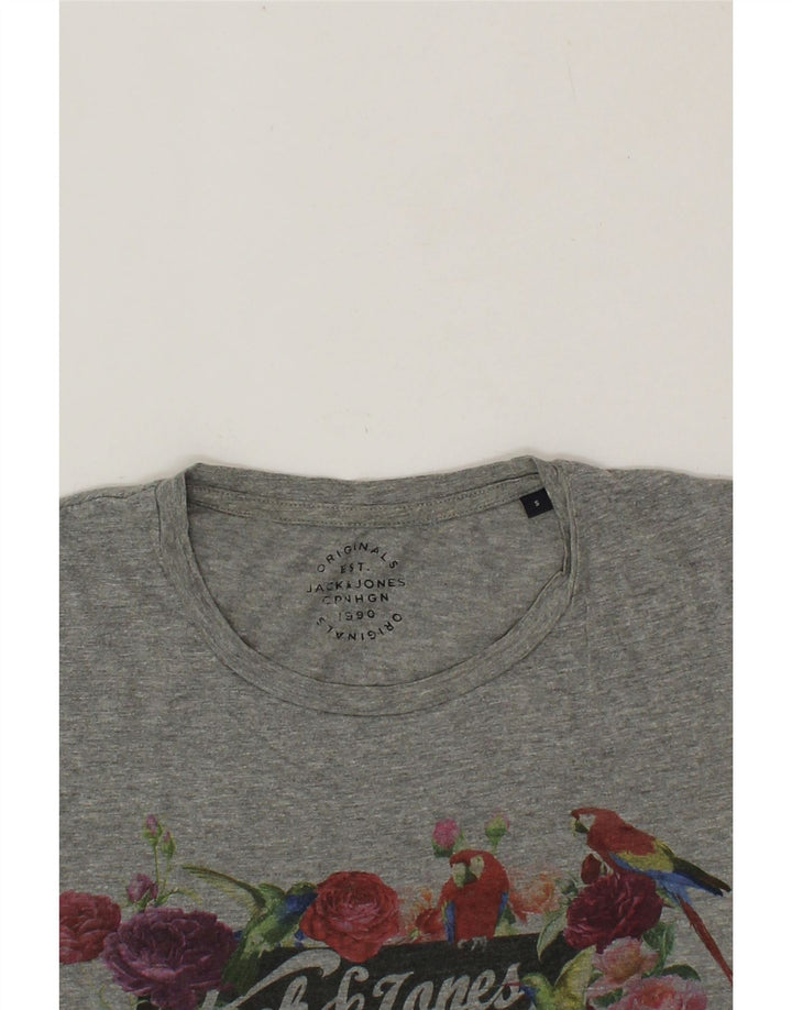 JACK & JONES Mens Graphic T-Shirt Top Small Grey Cotton Vintage Jack & Jones and Second-Hand Jack & Jones from Messina Hembry 
