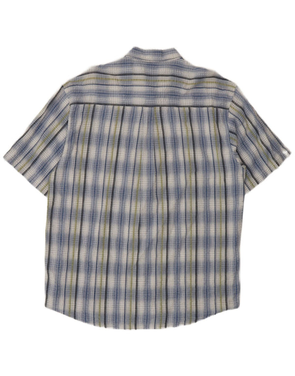 Lerros Chemise à manches courtes pour homme Coupe régulière XL Bleu à carreaux en coton