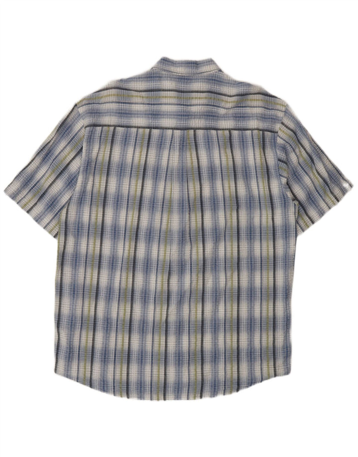 Lerros Chemise à manches courtes pour homme Coupe régulière XL Bleu à carreaux en coton