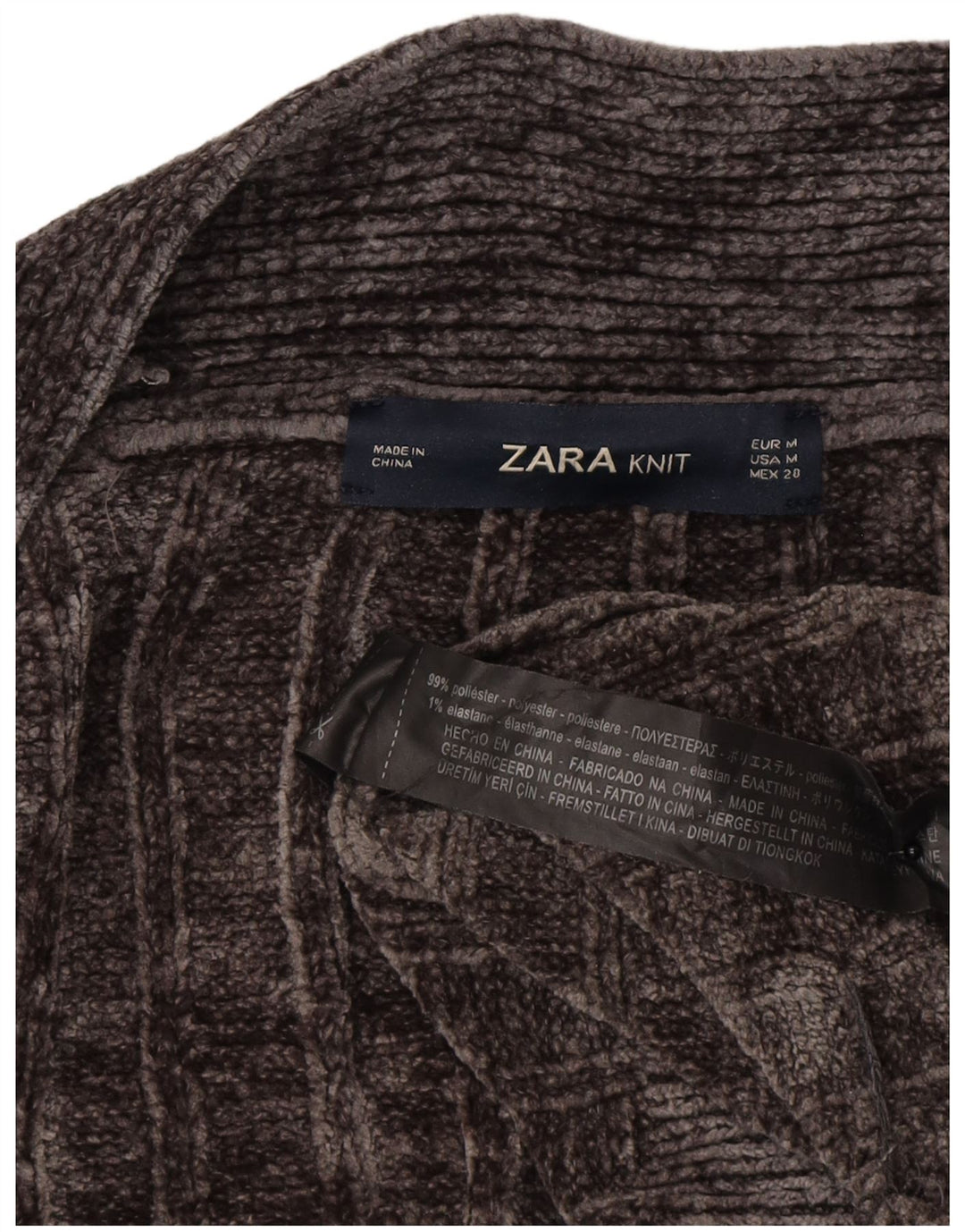 Zara Cardigan ouvert surdimensionné pour femme UK 14 Gris moyen