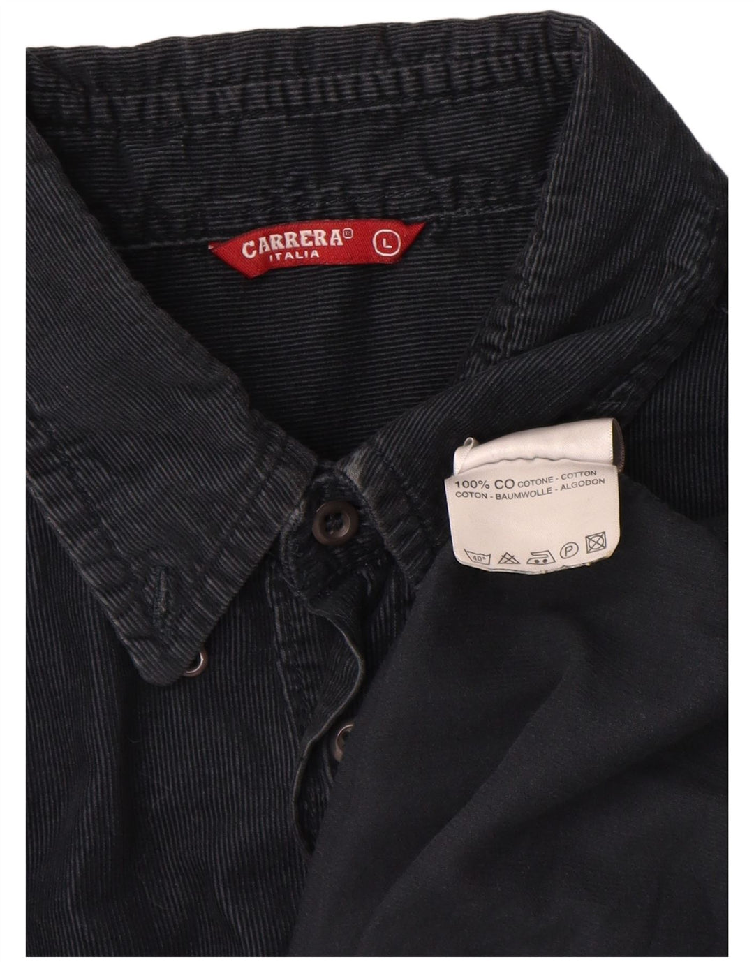 Carrera Chemise En Velours Côtelé Large Bleu Marine En Coton