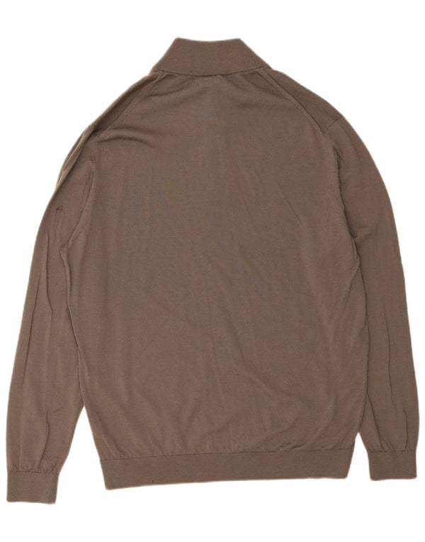 Massimo Dutti Pull col zippé pour homme en laine marron 2XL