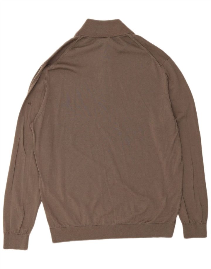 Massimo Dutti Pull col zippé pour homme en laine marron 2XL