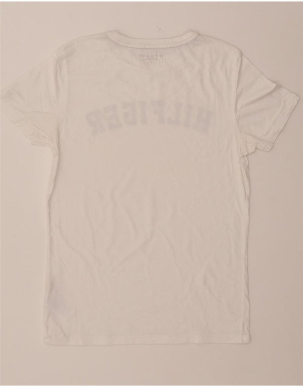 TOMMY HILFIGER T-shirt graphique pour femme UK 14 Coton blanc moyen
