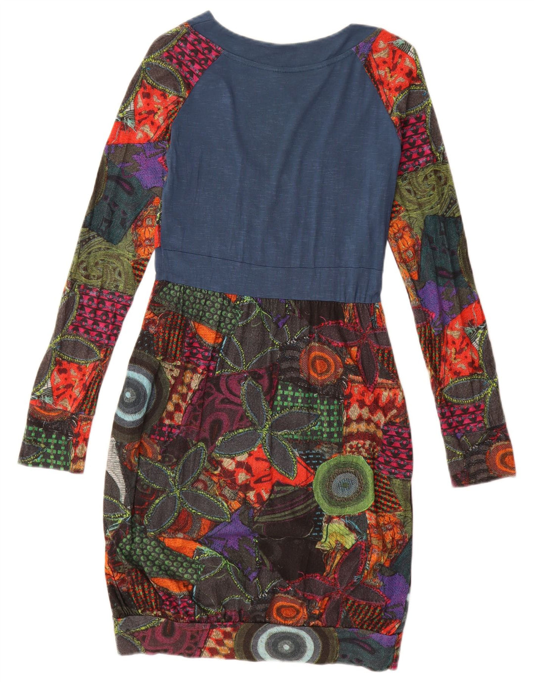 Desigual Femme Graphic Bubble Dress UK 12 Medium Multicolore Géométrique