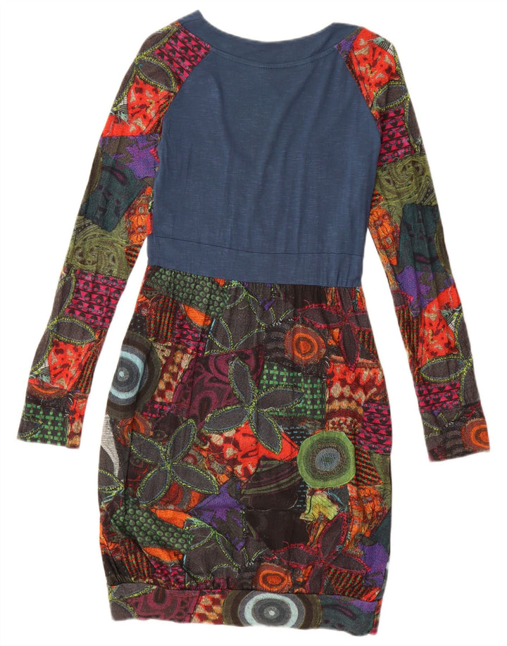 Desigual Femme Graphic Bubble Dress UK 12 Medium Multicolore Géométrique