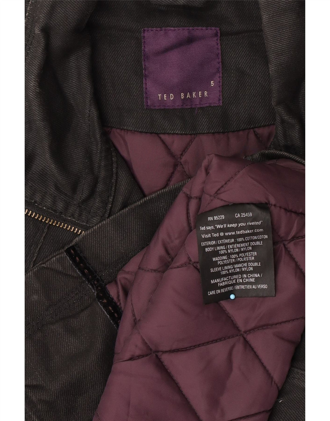 Ted Baker Veste utilitaire pour homme Taille 5 XL Coton noir