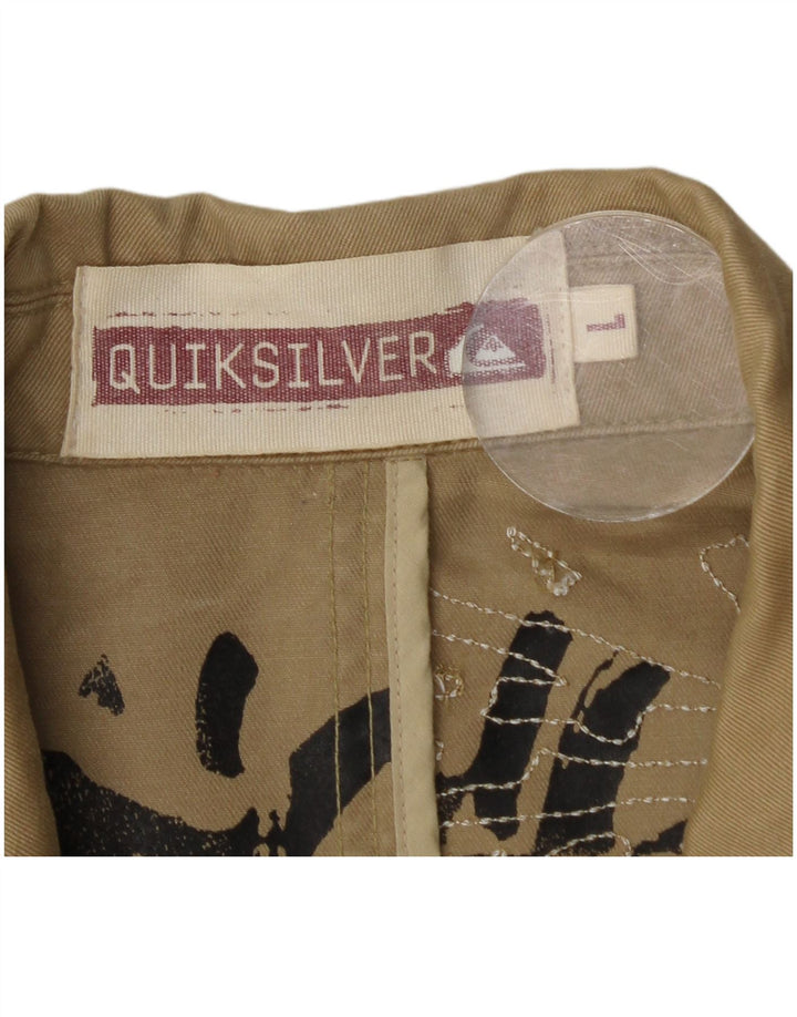 Quiksilver Veste utilitaire graphique pour homme UK 40 Large Beige Coton