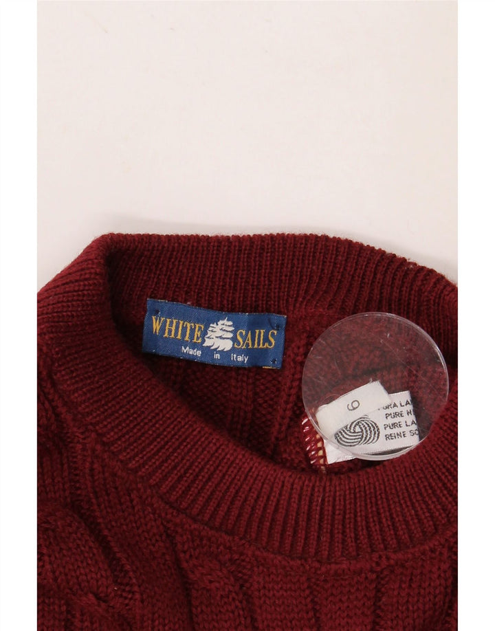 WHITE SAILS Pull à col rond pour homme XL en laine marron