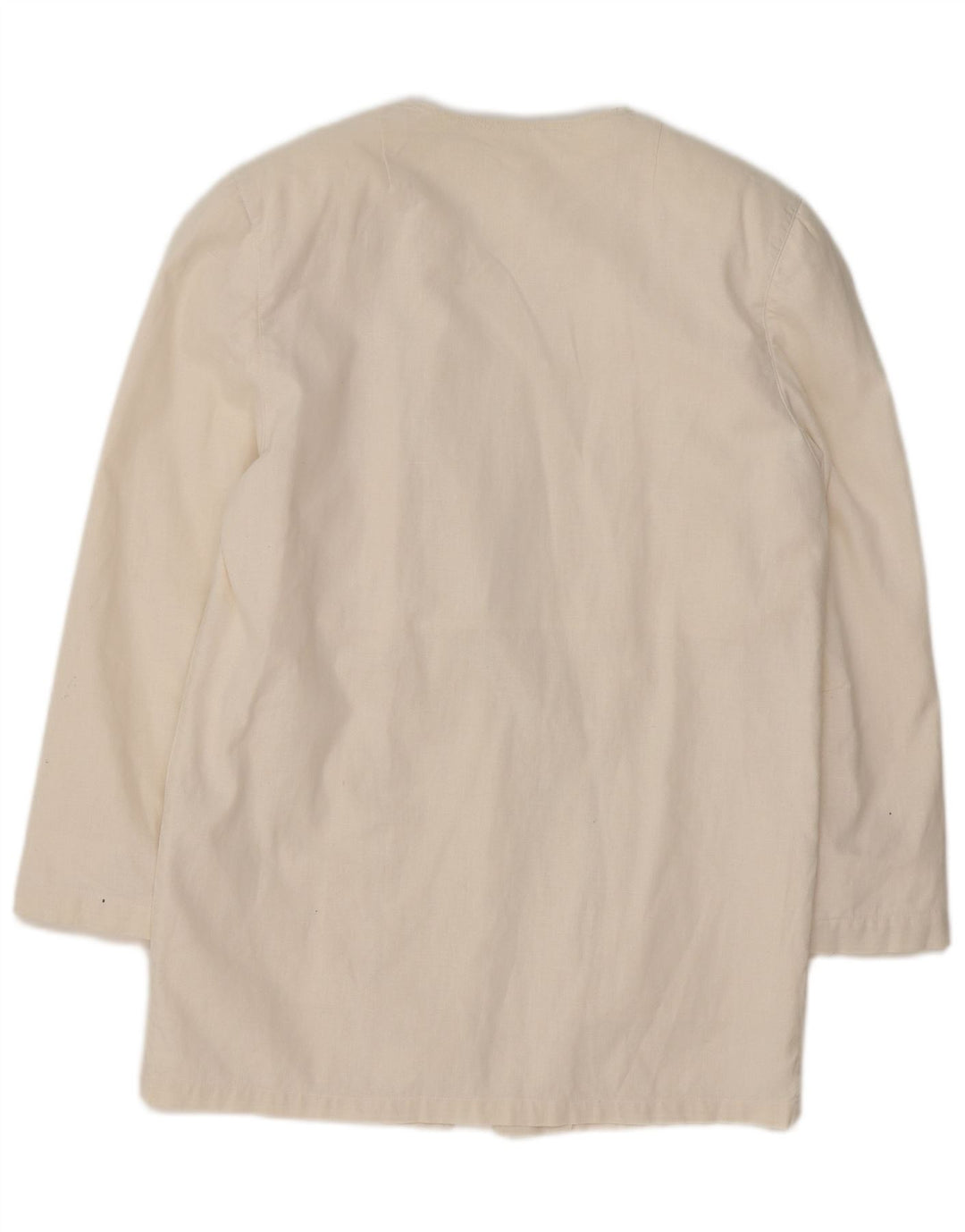 VINTAGE Veste blazer longue femme UK 14 Blanc moyen
