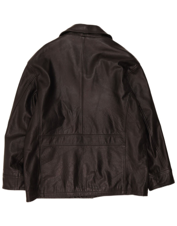 veste en cuir homme vintage UK 40 Grand Noir