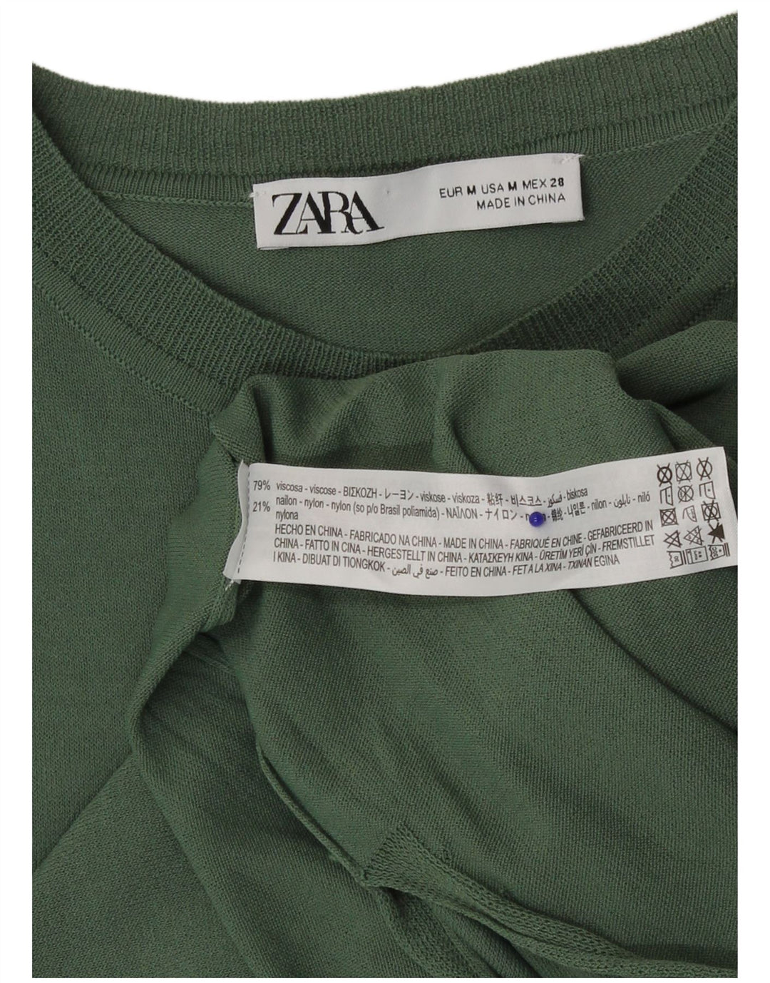 Zara Robe Maxi Femme UK 12 Viscose Vert Moyen