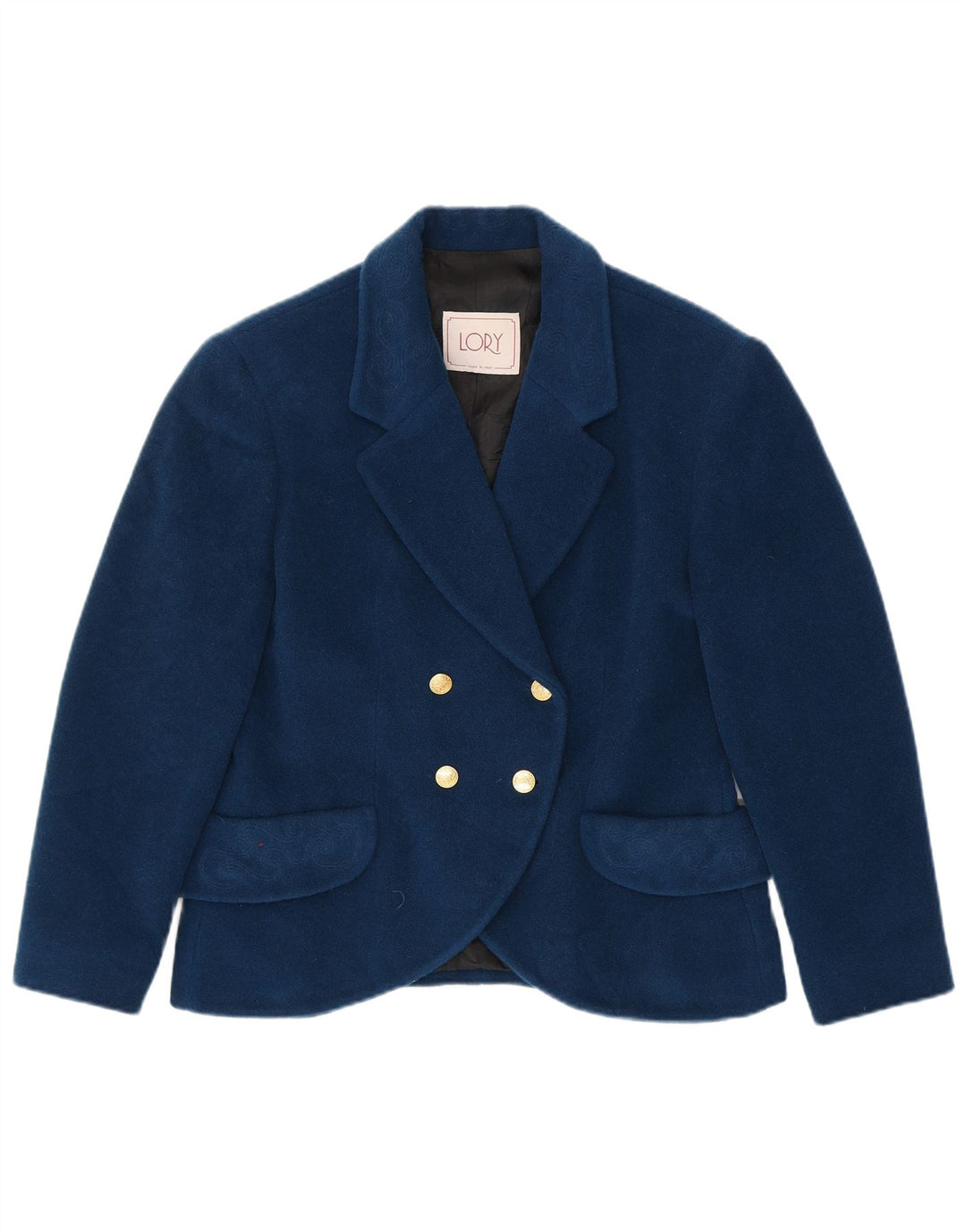 vintage Femme Double Breasted Blazer Veste IT 46 Grand Bleu Marine