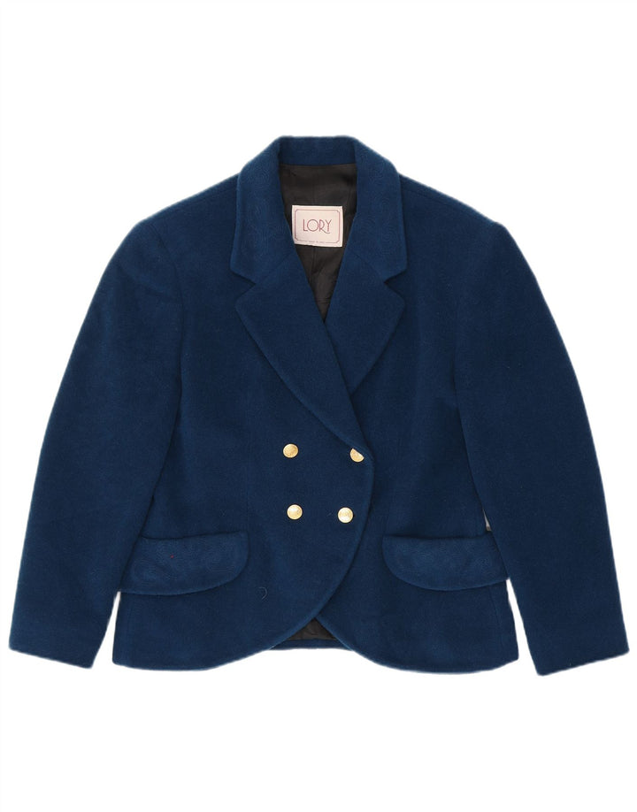 vintage Femme Double Breasted Blazer Veste IT 46 Grand Bleu Marine