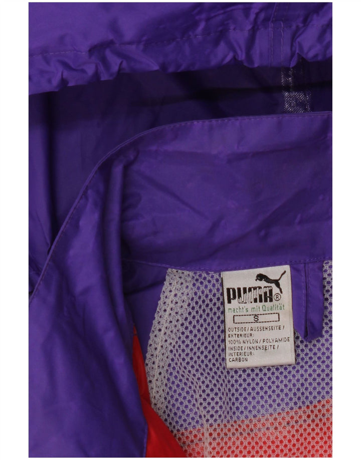 PUMA Veste de pluie à capuche surdimensionnée pour homme UK 36 Small Violet Colourblock
