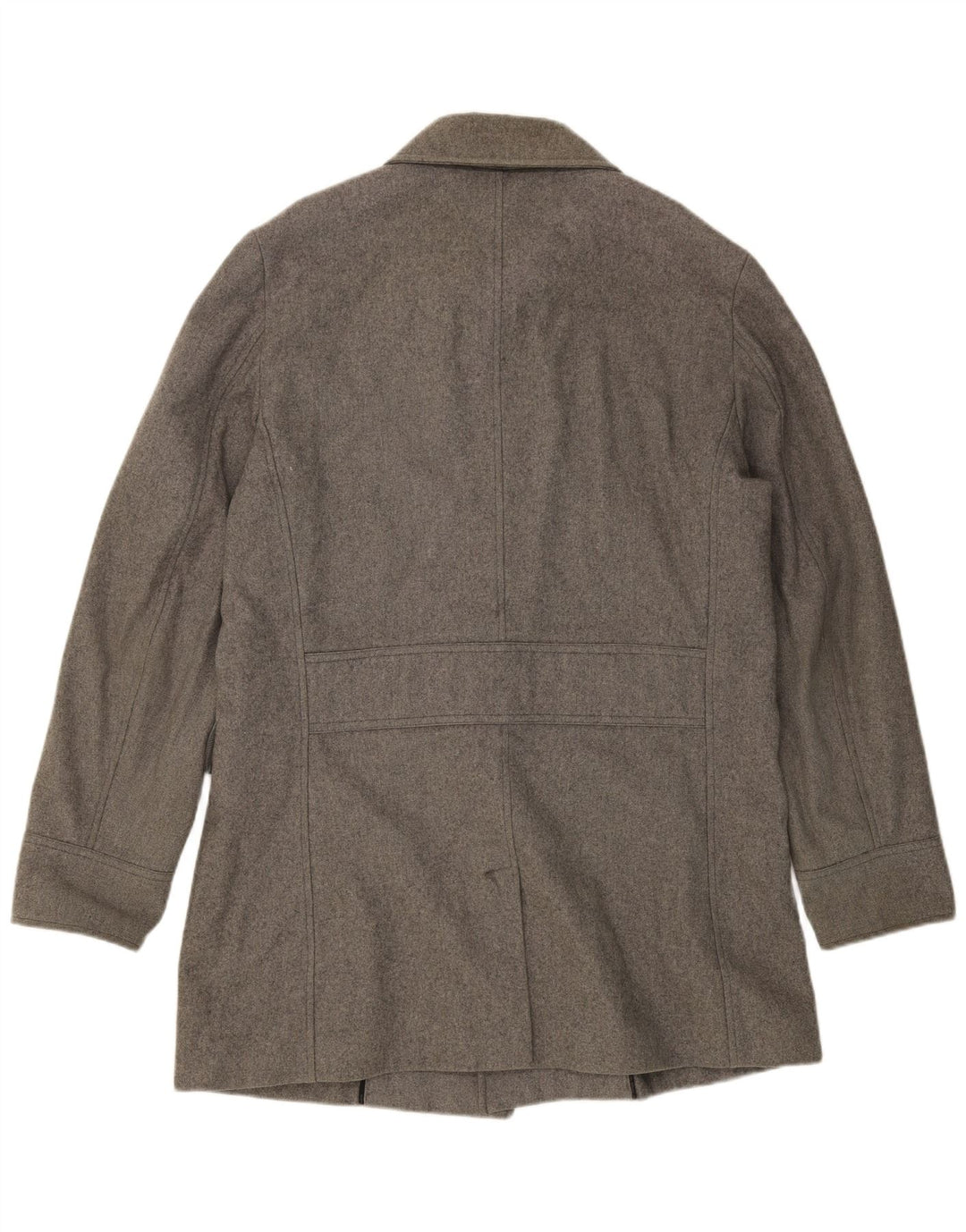 CALVIN KLEIN Mens Double Breasted Overcoat UK 44 2XL Grey