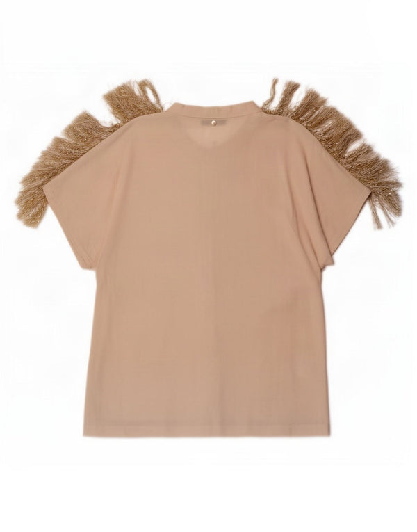 Giorgia & Johns Womens Short Sleeve Shirt Blouse UK 14 Medium Beige