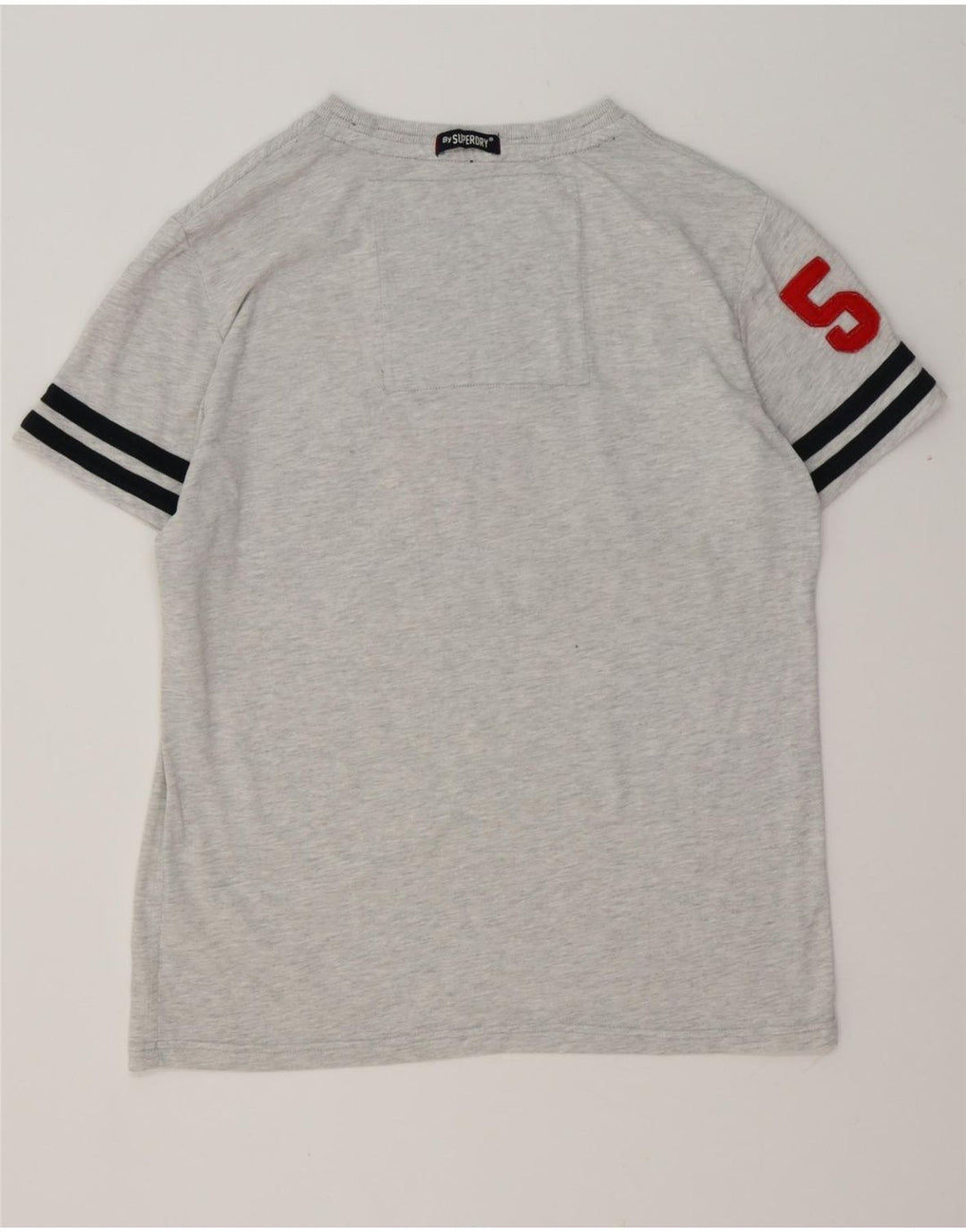 SUPERDRY T-Shirt Graphique Homme Top 2XL Gris Moucheté Coton