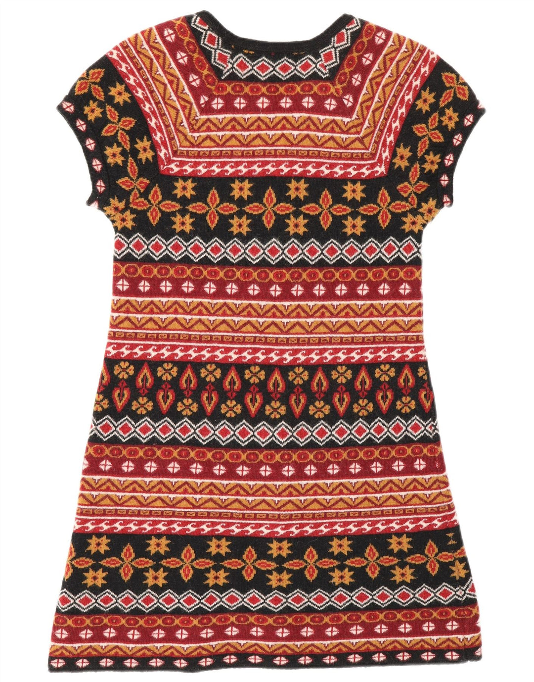 Zara Femme Robe Pull UK 12 Moyenne Laine Géométrique Multicolore