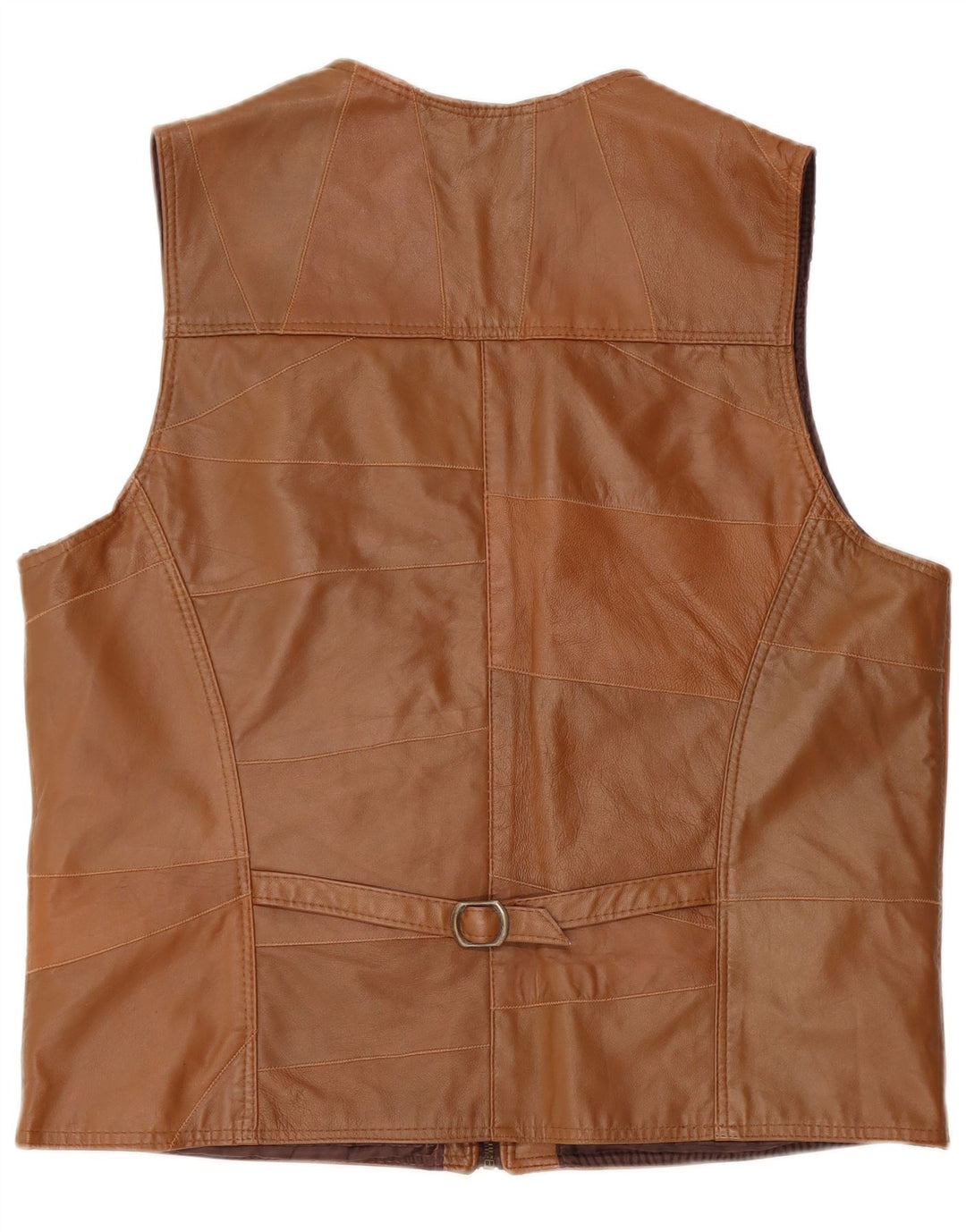 gilet en cuir homme vintage XL Marron